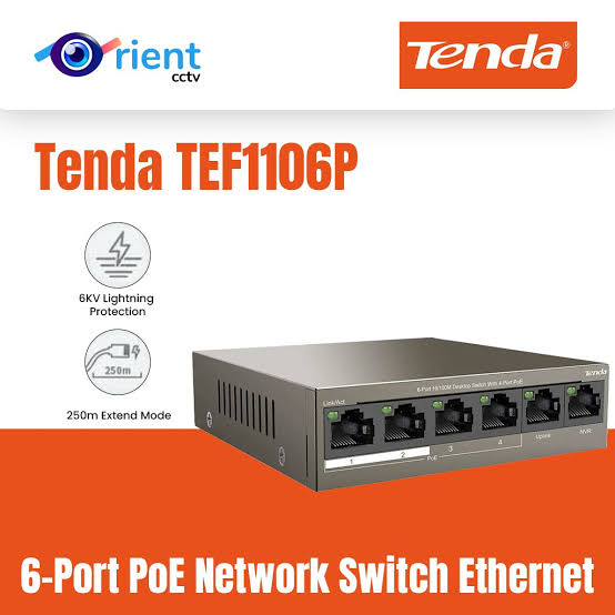 TENDA 6 PORT POE SWITCH 